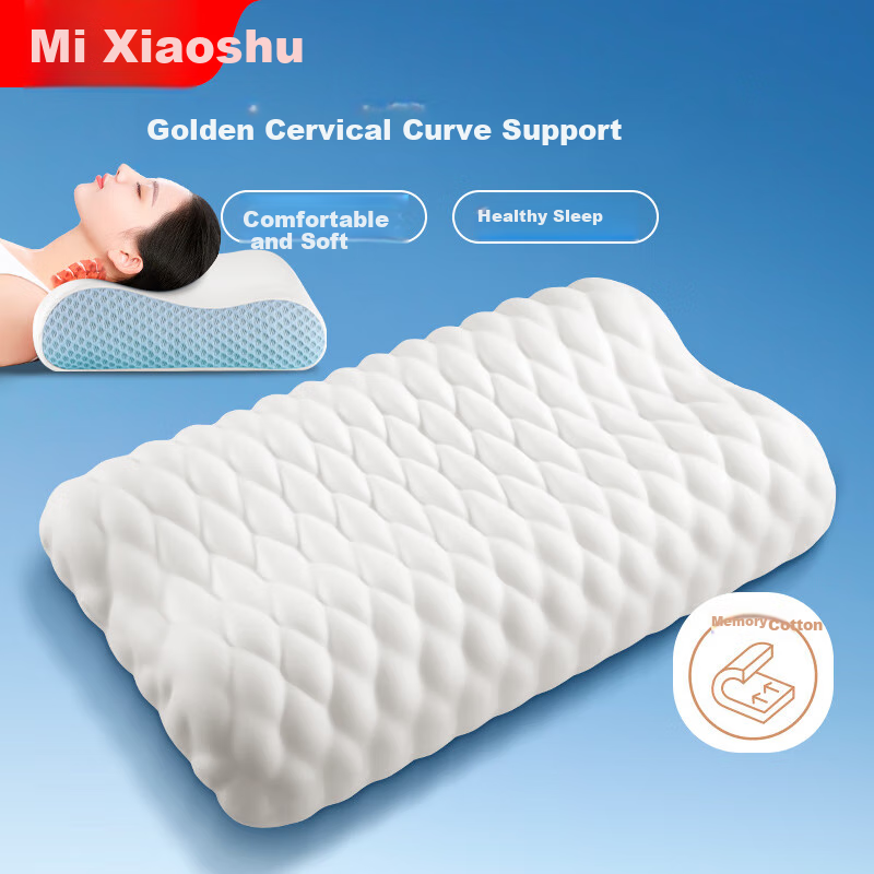Mixiaoshu Cervical Pillow, Neck Support Pillow, Sleep Aid for Cervical Spondylosis, Deep Sleeping, Adult Side-Lying, Zoned Memory Foam Pillow