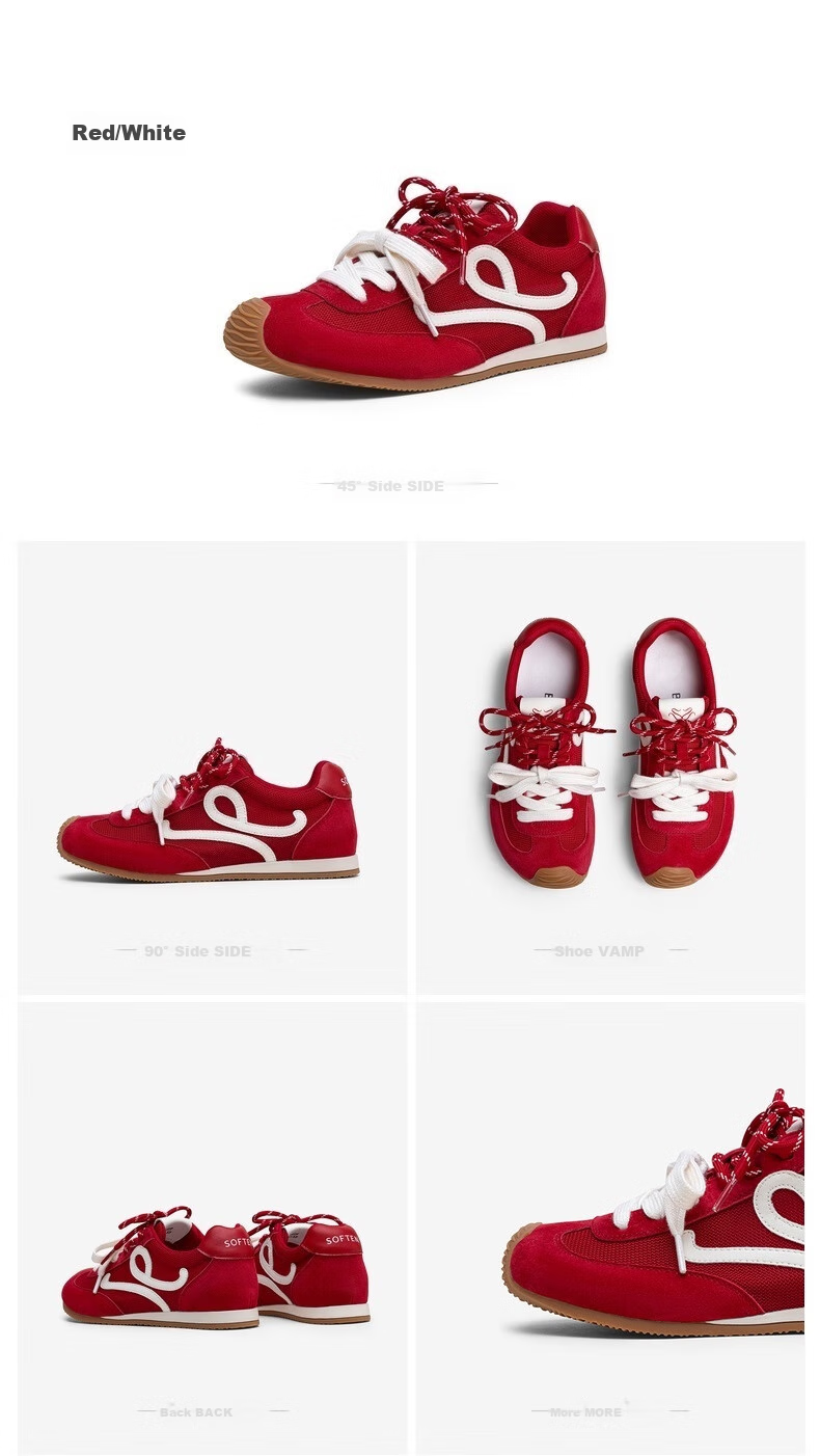 BASTO [Zhang Yuexi's Choice] Candy-Colored Height-Increasing Training Shoes, Slanted Casual Forrest Gump Shoes for Women, Yellow, Size 36 25