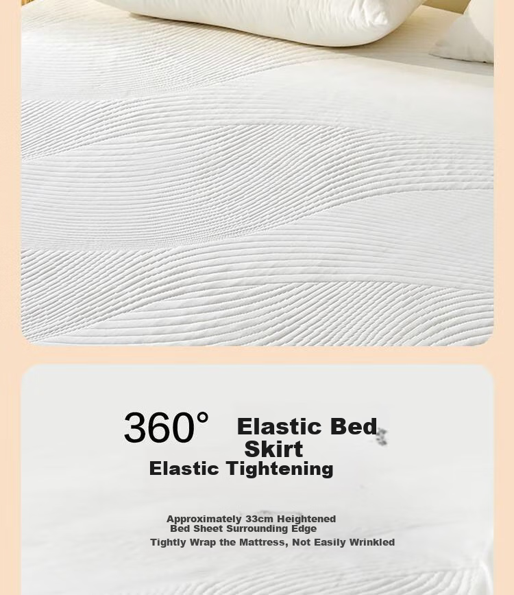Wangyiyanxuan Mattress Protector, 3-Layer Standard Class A Antibacterial Waterproof Mattress Pad, 150×200cm, White Fitted Sheet Style 11