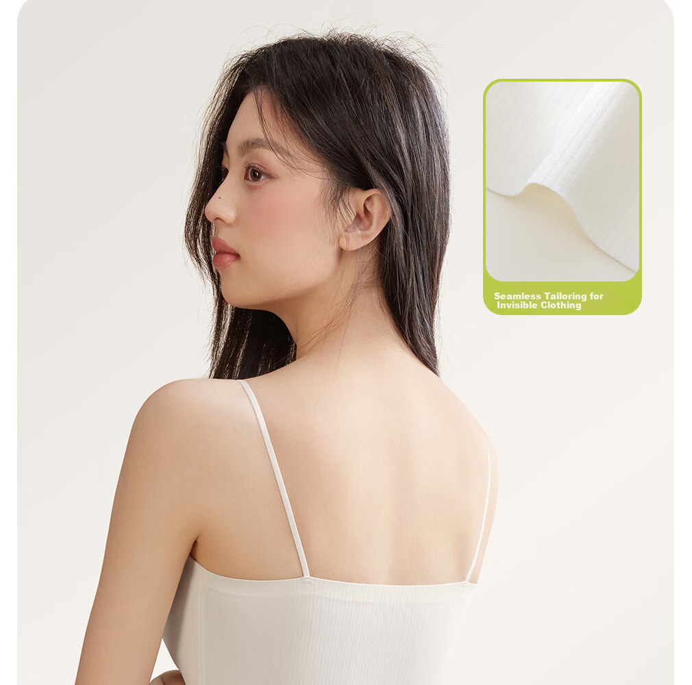 SecretWorld Padded Camisole Women's Innerwear Stylish High-End Outerwear Seamless Bra White Tank Top 20
