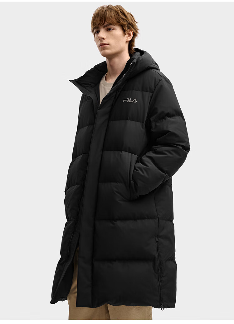 FILAFILA Official RGB Long Down Jacket 2025 Winter Couples Hooded Cold-Resistant Warm Coat 33