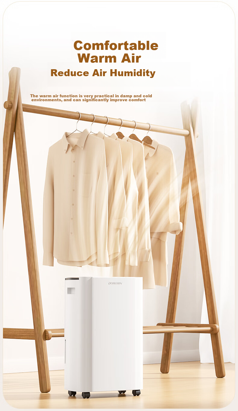 DOROSIN Dehumidifier, Dehumidification Capacity 21 Liters/day, for 42㎡ Home Use, Quiet Operation, Basement Clothes Drying And Dehumidification Device, Guest Bedroom Moisture Absorber And Dryer ER-20 5
