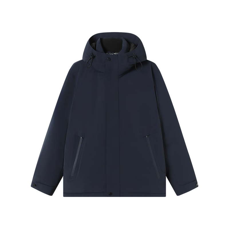 JD Original White Goose down Jacket for Men, Winter New Business Executive Hooded Coat, Navy Blue, Size L