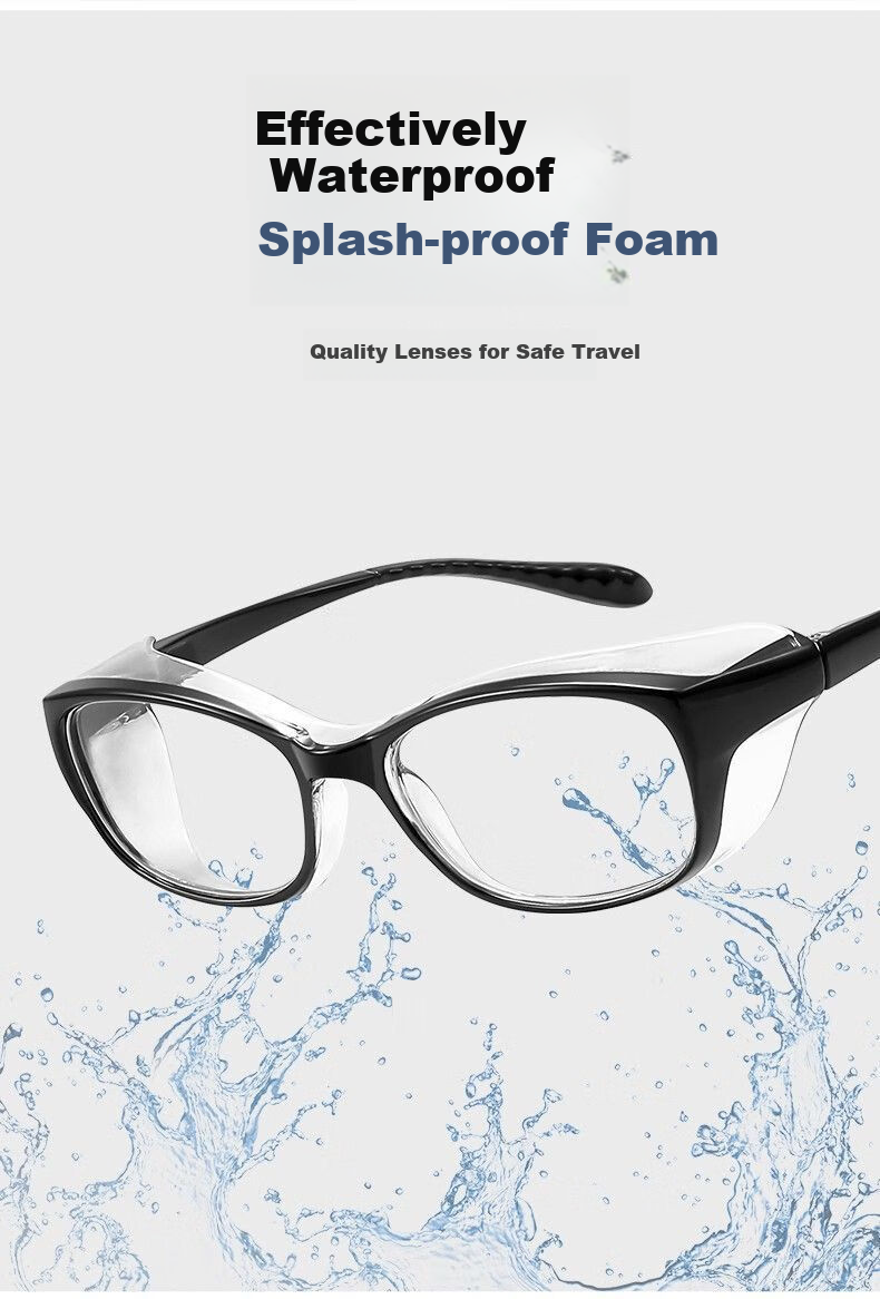 LESCA LUNETIER Anti-Fog Goggles Protective Eyewear for Outdoor Cycling, Windproof, Dustproof, Pollen-Proof, High-Definition Anti-Splash, Black Frame 8