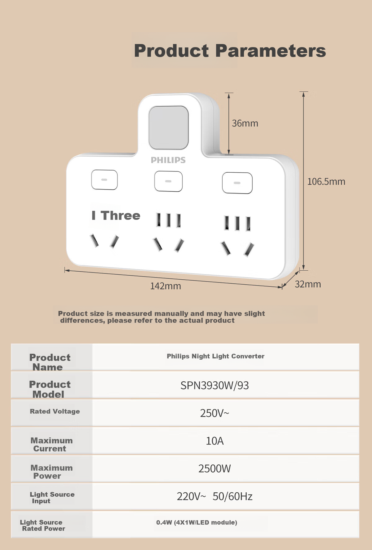 PHILIPS Delta-Shaped Conversion Plug/socket Adapter/one-To Split Control/multifunctional Socket Extension/wireless Power Strip/power Strip Extension Lamp 11