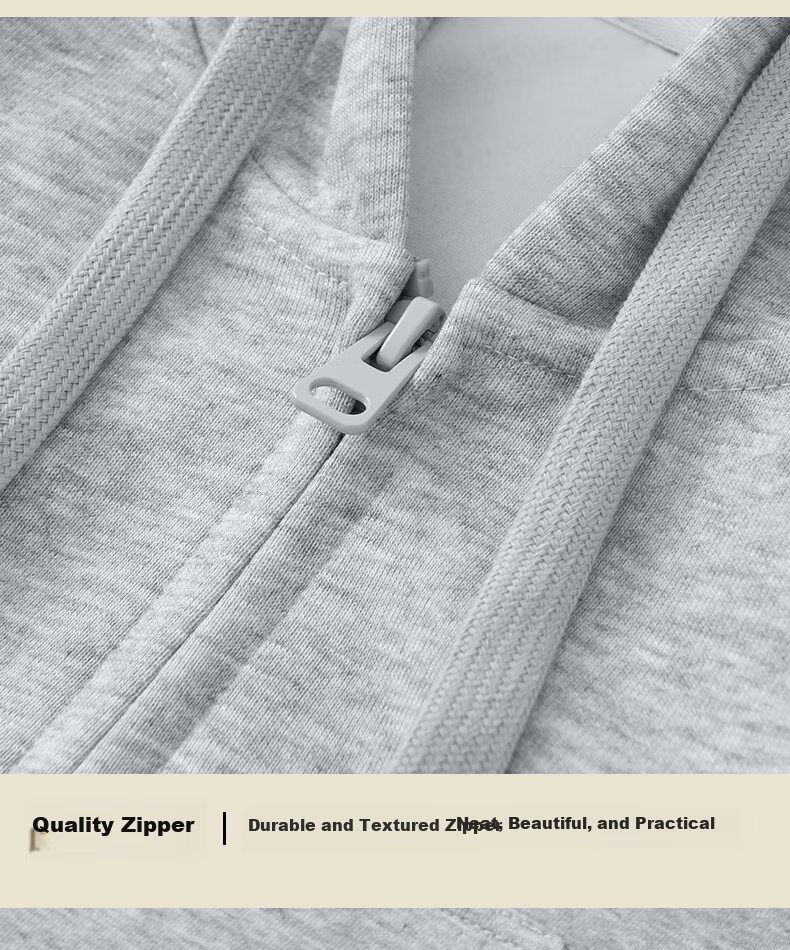 MINISO Heavyweight Hoodie for Men, Spring Basic Style Hooded Sweatshirt, American Casual Trendy Cardigan Jacket, Gray-Bean Green, XL 18