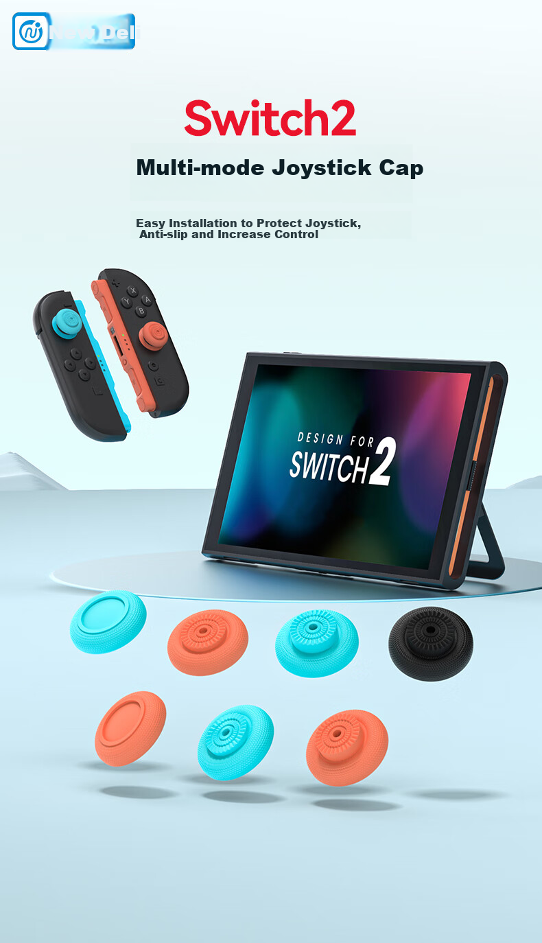 Xindeli Suitable for Nintendo Switch 2 Joy-Con, NS2 Controller Mushroom Head Protective Cover, NS Pro Button Anti-Slip Cap, JoyCon 2 Modification Repair, Second-Generation Hong Kong Version Game Console Accessory 2