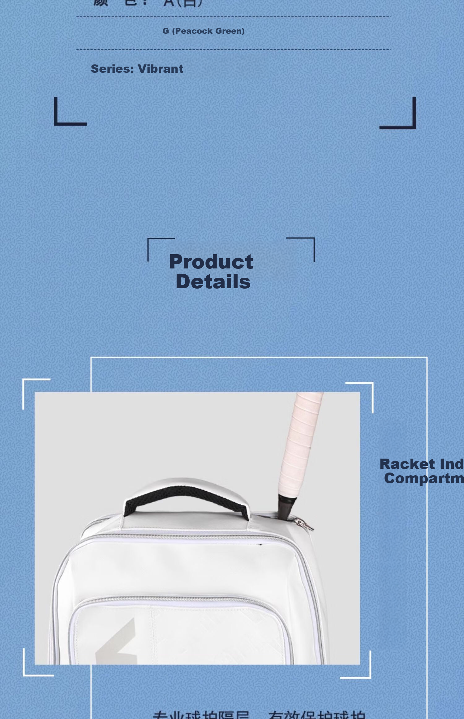 VICTOR Badminton Bag, Large Capacity Backpack, Racket Compartment, Sports Badminton Racket Bag, BR5013, Light Pink 9