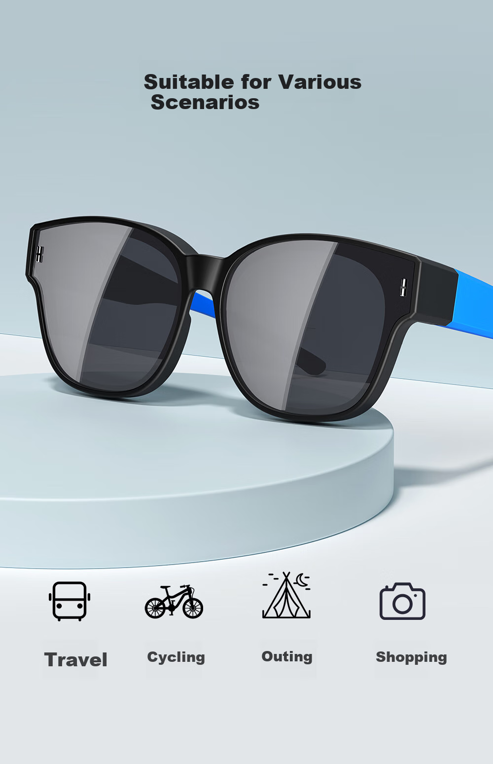 Wanpishu Polarized Sunglasses Clip-On for Children 8-16 Years Old, UV400 Anti-UV Protective Eyewear for Boys And Girls 16