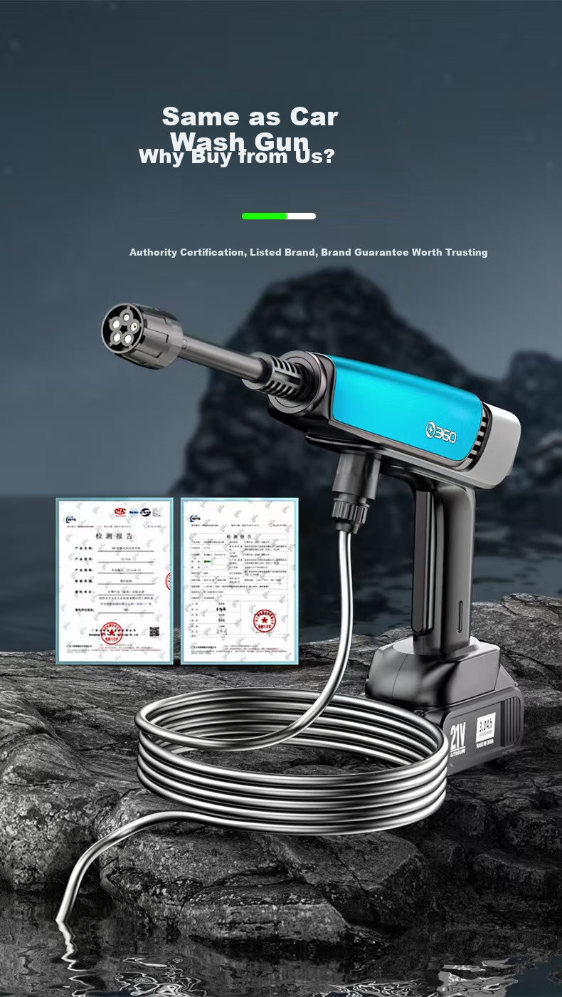 360 Wireless High-Pressure Car Washer, Portable Household Water Gun, Lithium Battery Cleaning Machine, Powerful Floor Washing And Car Cleaning Tool 6