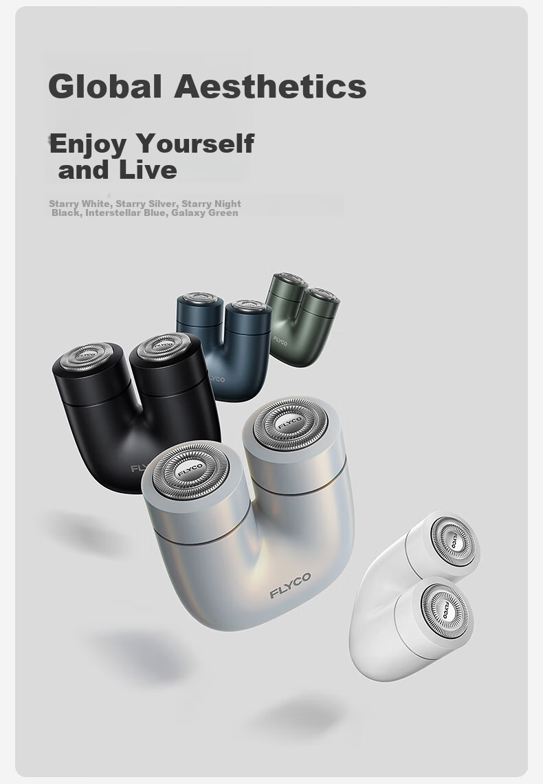 FLYCO [Recommended by Wang Yibo], Men's Electric Shaver, Compact And Portable, Mini Birthday Gift for Boyfriend, Husband, Father, U1 Nebula White Graduation Present 17