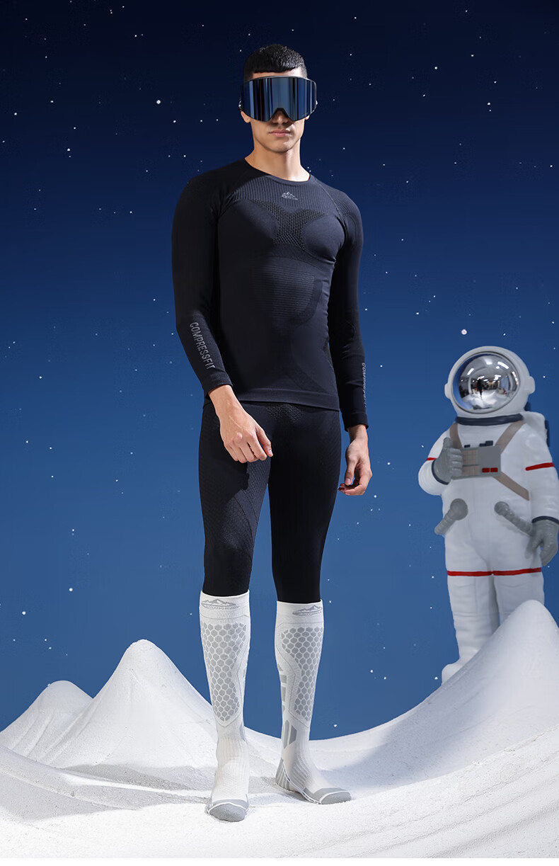 GOLOVEJOY Professional Ski Socks Merino Wool Women's Winter Warm Compression Socks White Gray Size S (35-39) 8