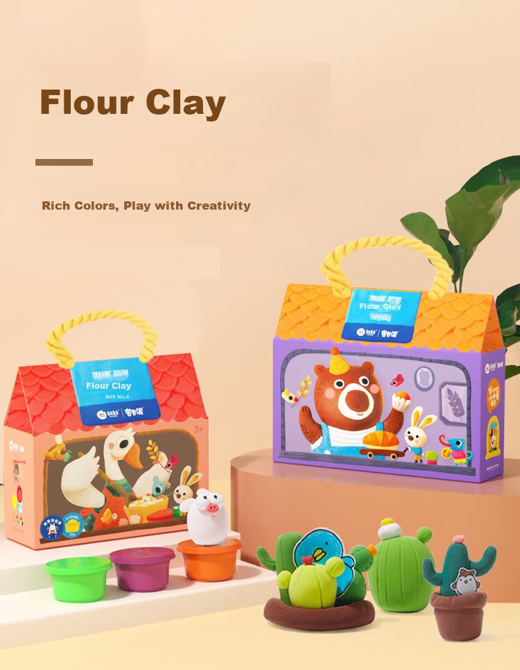 Meiletongnian Colored Clay, Flour-Based Playdough, Non-Toxic, Non-Extremely Light Clay, 6 Colors, Kindergarten, Baby Boys And Girls, Birthday Gift 2