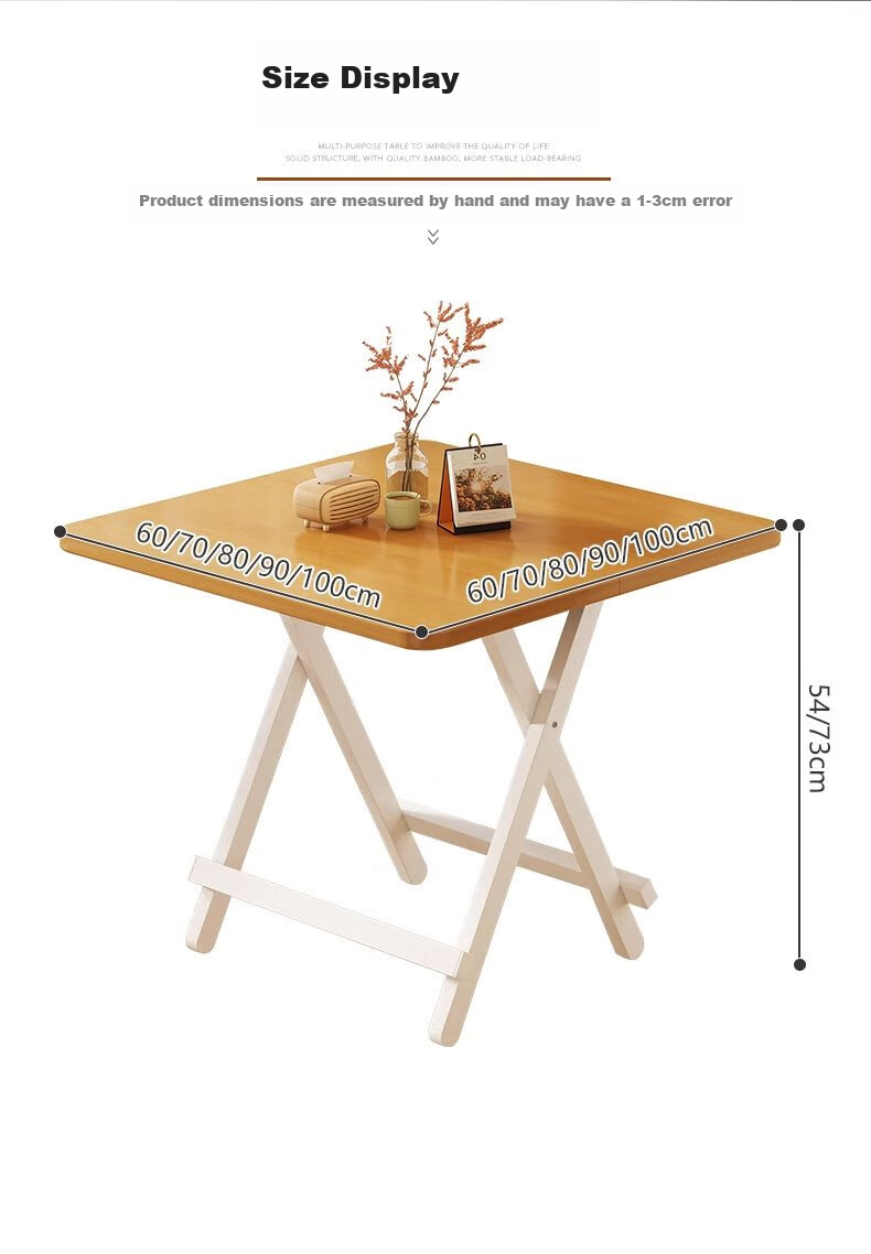 Chibailun Foldable Dining Table, Portable Night Market Stall Square Table, Compact for Home Use, Rental Apartments, Dining And Homework Desk 5