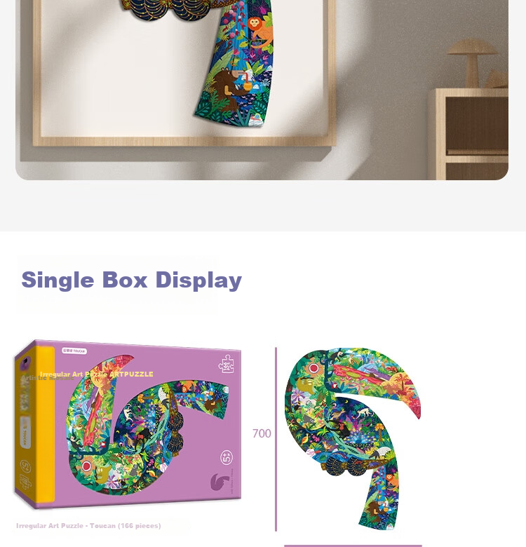 BANGSON Irregular Puzzle Advanced Paper Educational Toy for Children, Boys And Girls Birthday Gift, Ages 6-12 Blue Whale 8