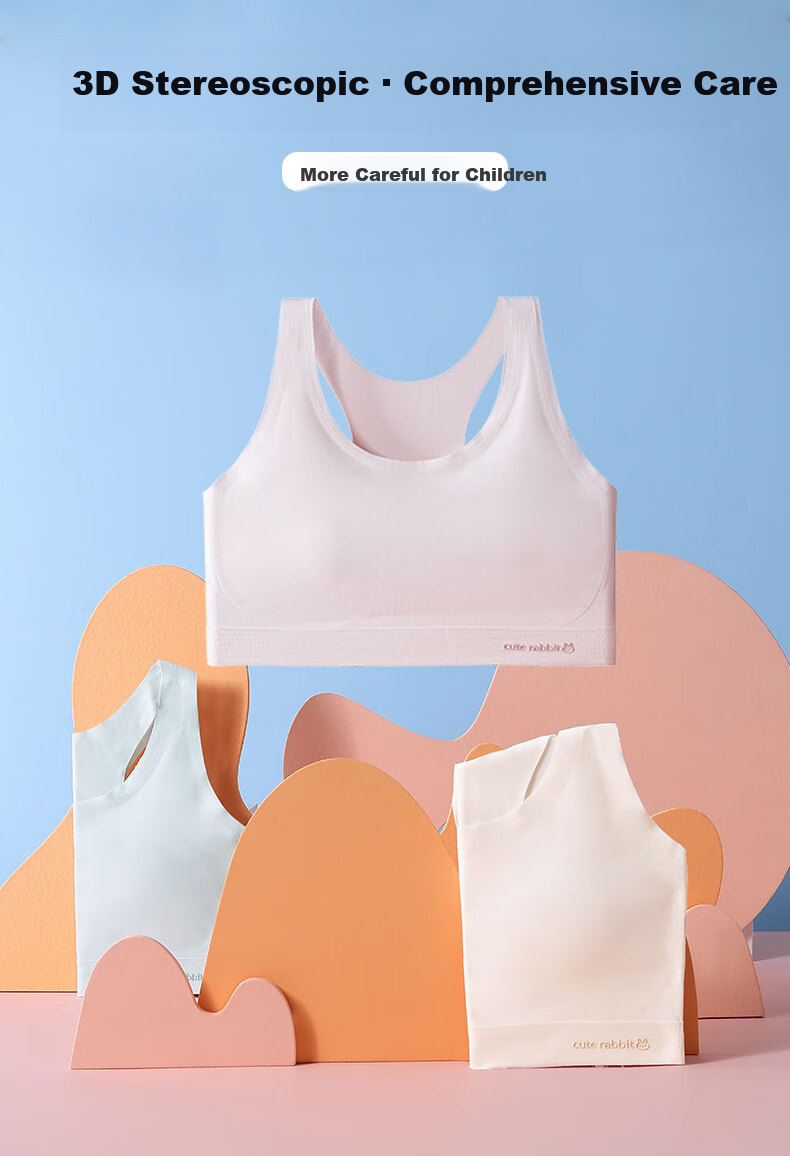 LangSha Seamless Girls' Underwear for Puberty Stage Two (Ages 10-14), Girls' Training Bra for Middle School And Elementary Students 4