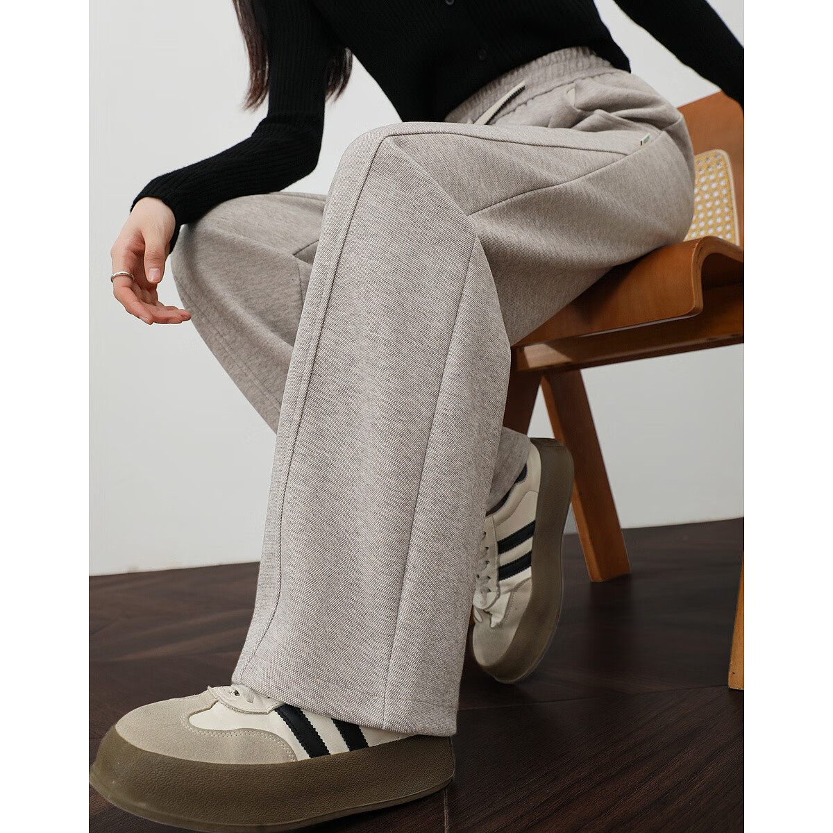 DME "Pear-shaped Casual Wear" Winter Cloud Comfort High Waist Drawstring Elastic Bend Knife Pants Elasticity Cover Meat Casual Pants for Women