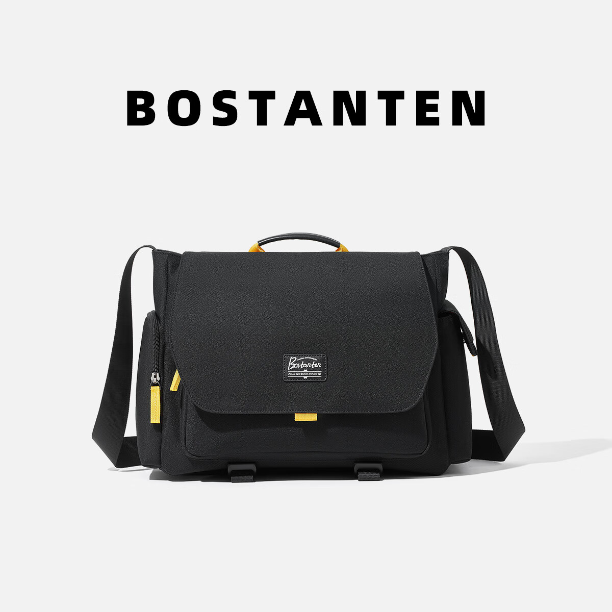 BOSTANTEN Men's Single Shoulder Crossbody Bag Trendy Student Backpack Large Capacity Multifunctional Handbag Briefcase Messenger Bag for Men