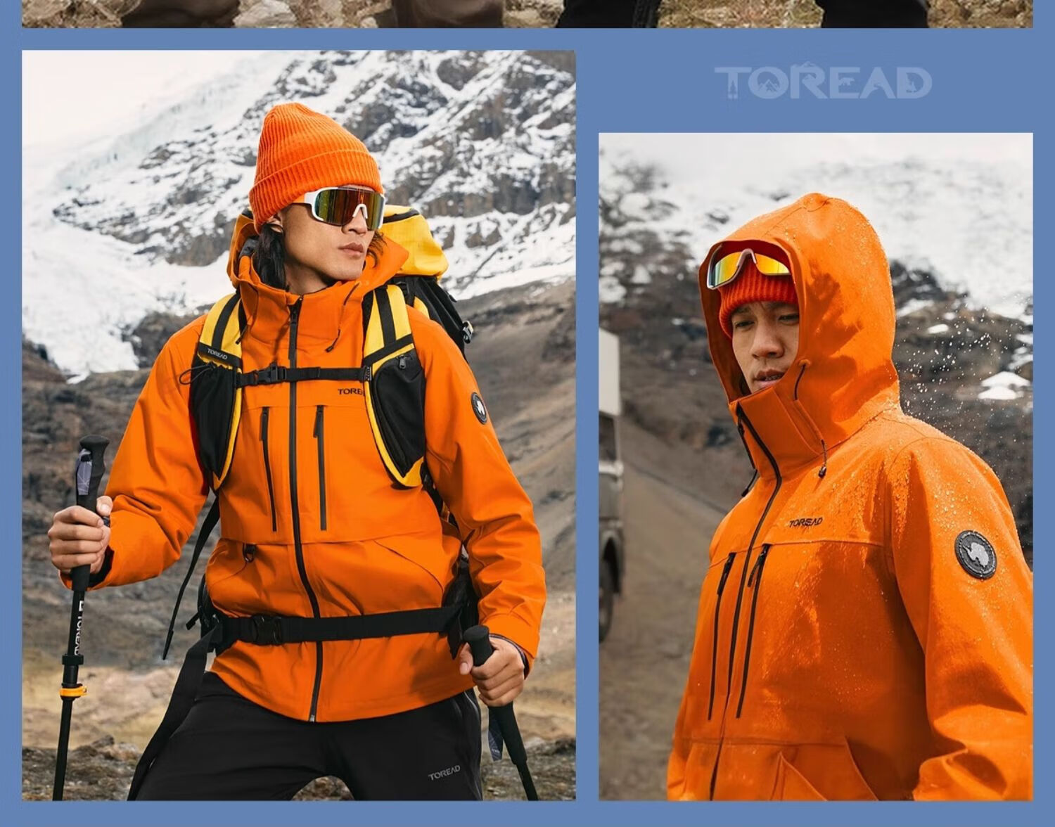 TOREAD Three-In Outdoor Professional Waterproof Windproof Mountaineering Jacket Hiking Coat, Black Men's XL 17