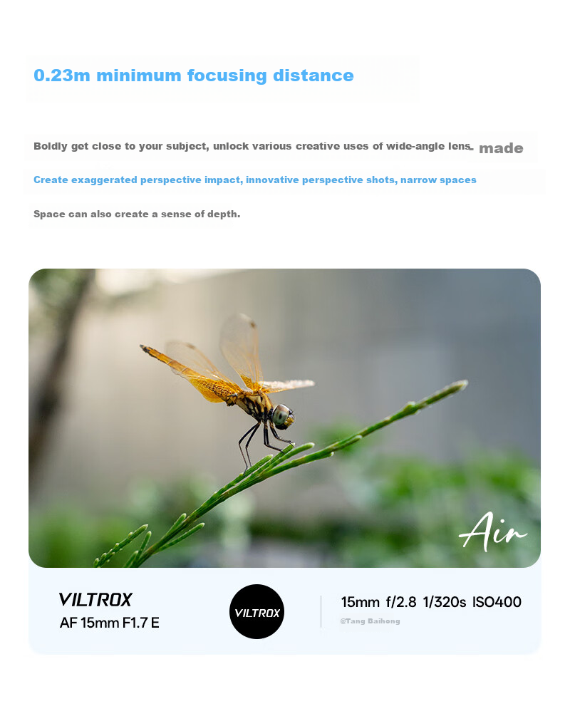 VILTROX AF 15mm F1.7 E Sony Large Aperture Auto Focus Wide-Angle Prime Lens for A6400, FX30, A6700, ZV-E10II Mirrorless Cameras 7
