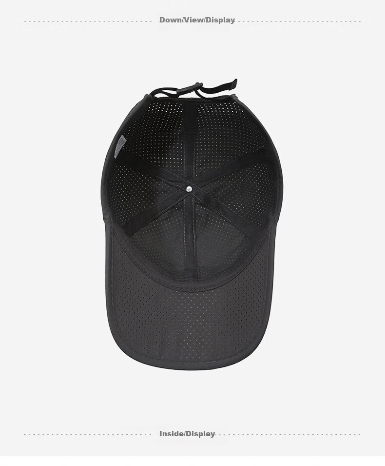 Huili Sun Protection Hat for Men, Outdoor Baseball Cap, Breathable Sports Visor, Casual Duck Tongue Mesh Hat, Versatile Couple's Large Head Circumference 11