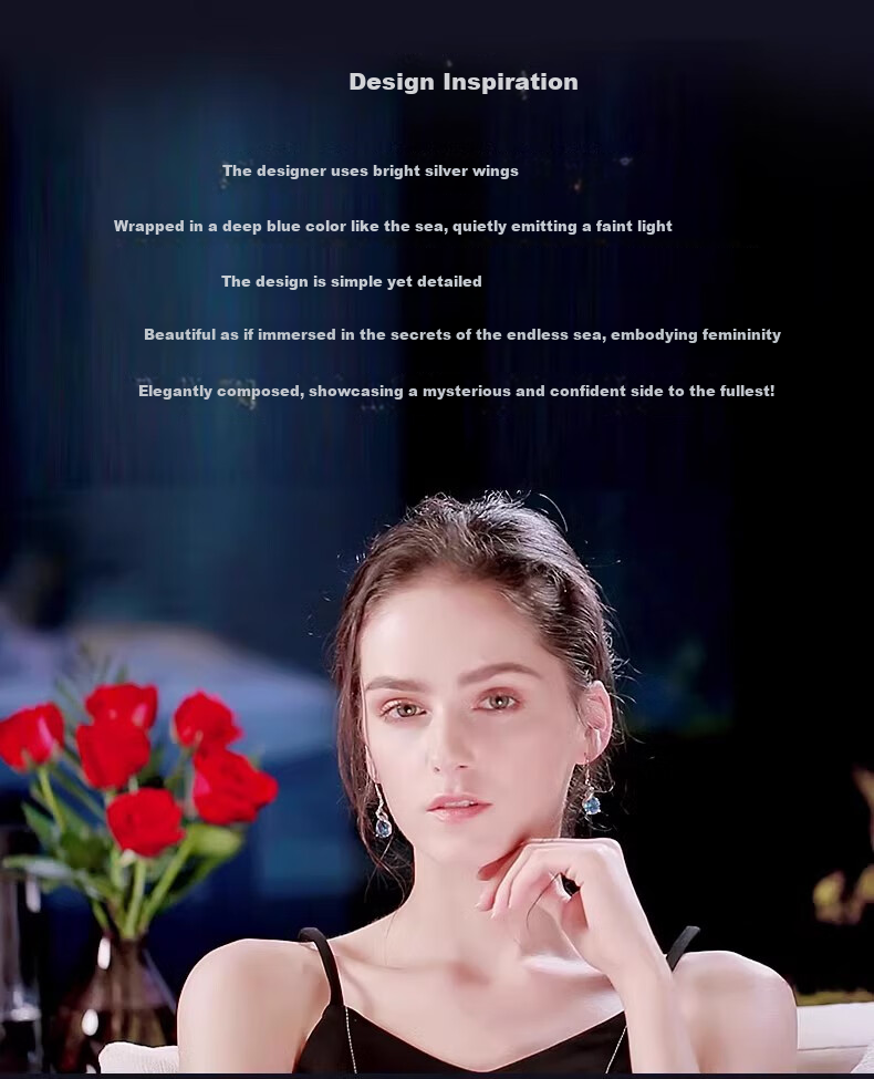 Eternelle French Eternal European-Style Earrings, 925 Silver Hoop, Elegant Fashion Light Luxury Women's Ear Jewelry, Birthday Gift 2