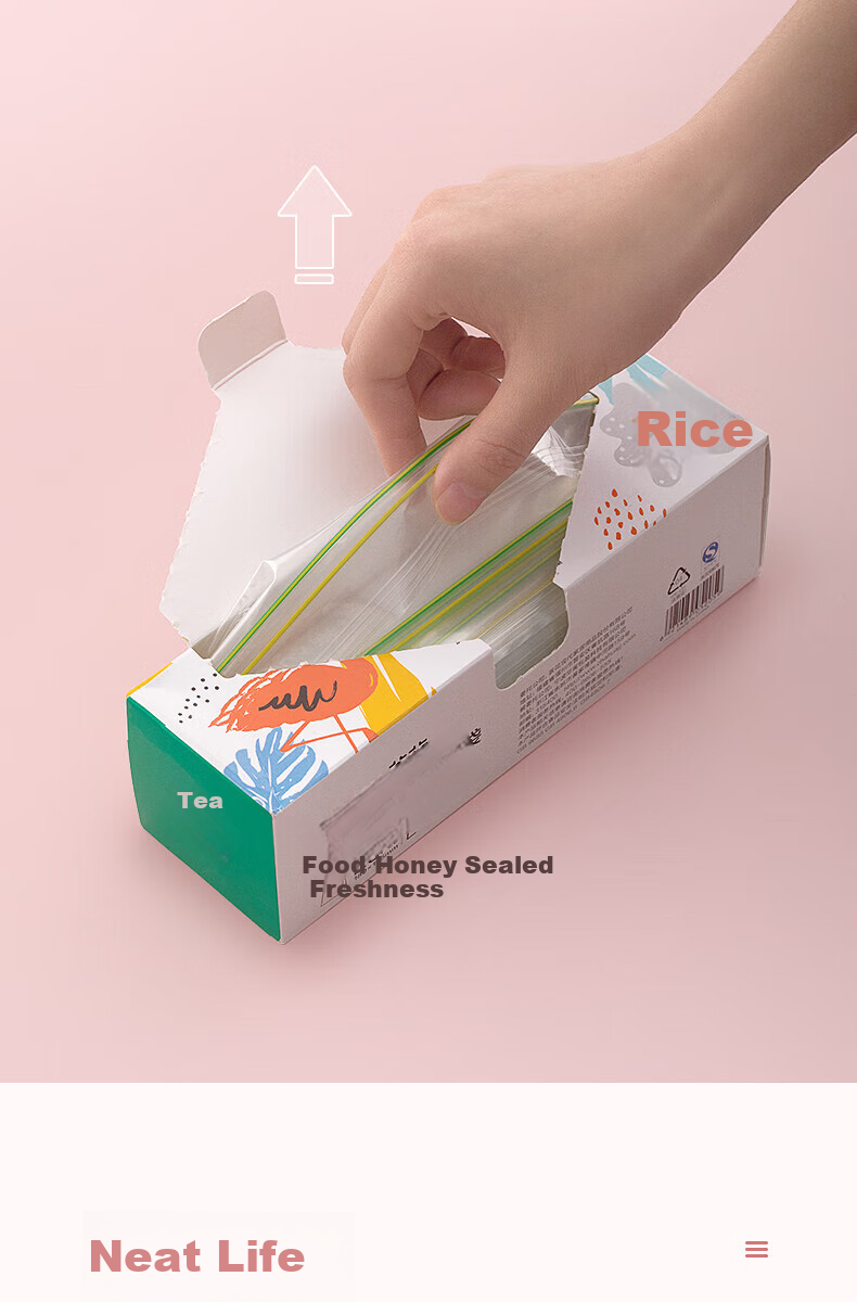 CHAHUA Food Storage Bags, Large Size, 50 Count, Thickened Double-Ribbed Food Grade Fresh-Keeping Storage Bags, Self-Sealing Airtight Bags 9