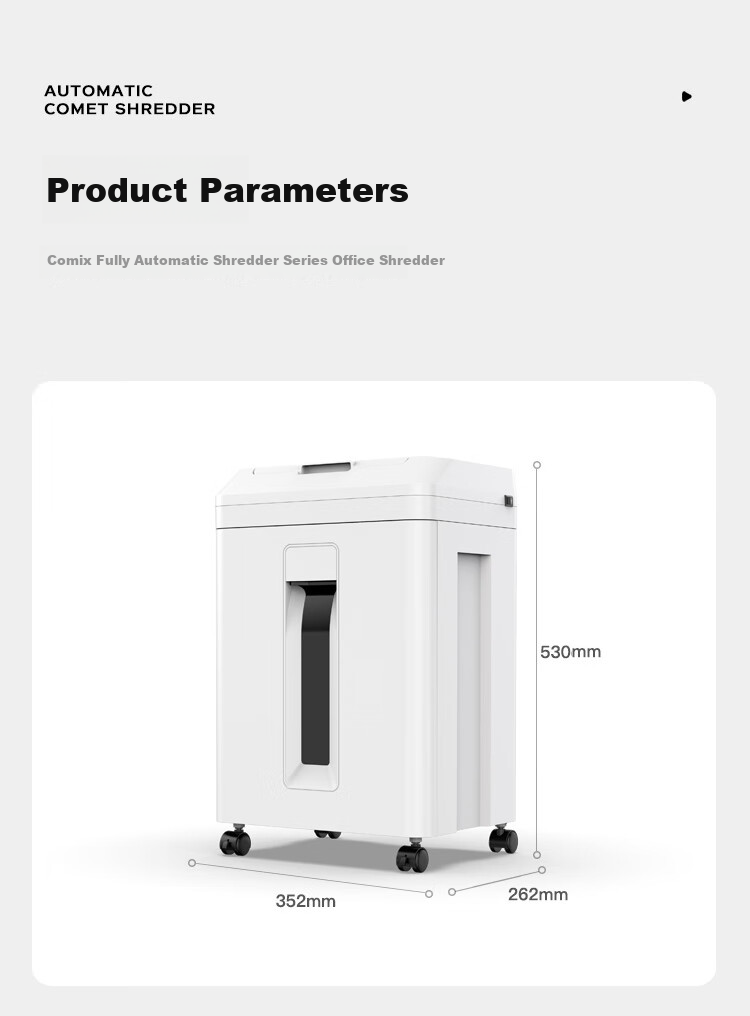 Kemi (Comet) Fully Automatic Paper Shredder, Level 5 High Security Office Commercial Shredding Machine (Automatic 120 Sheets, Manual 6 Sheets, Continuous 60 Minutes, 21L) Z-500 10