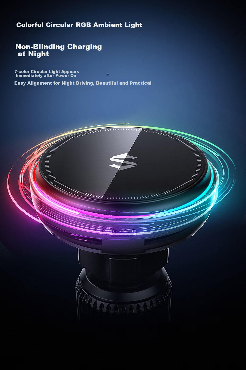 Heisha Car Wireless Charging Phone Holder, Magnetic Cooling Stand for Car Charger, Compatible with Apple, Huawei, Xiaomi, Low Temperature Fast Charging, Strong Magnetic Attractio 18