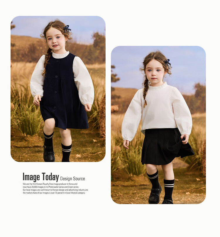 ASK JUNIOR Kids Spring Outfit Toddler Ruffled Lined Girls Vest Dress School Style Navy Blue Size 100 7
