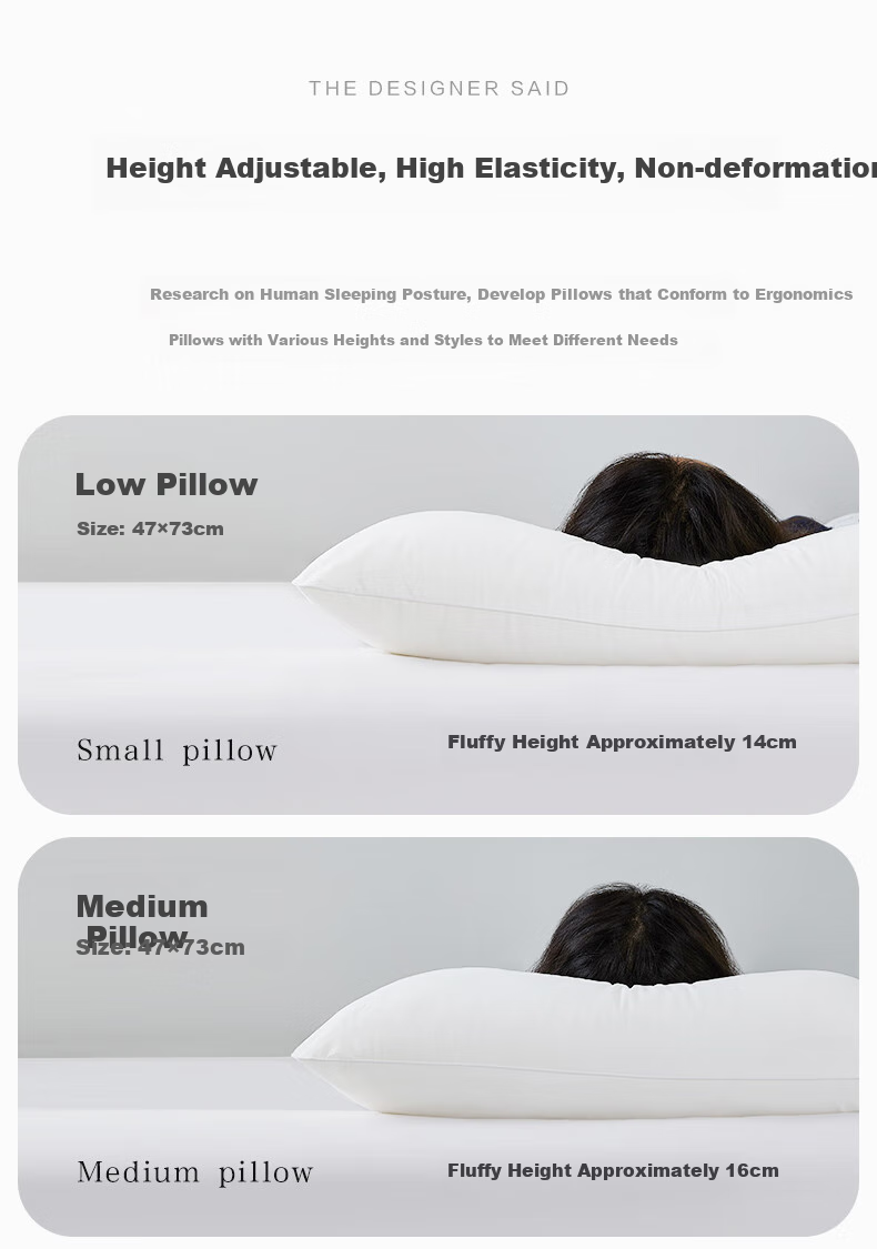 LUOLAI Home Textiles Pillow Core Hotel Star-Rated Antibacterial Anti-Mite Pillow Adult Pillow, Tech-Enhanced Cushioning Pillow, Low Pillow 14