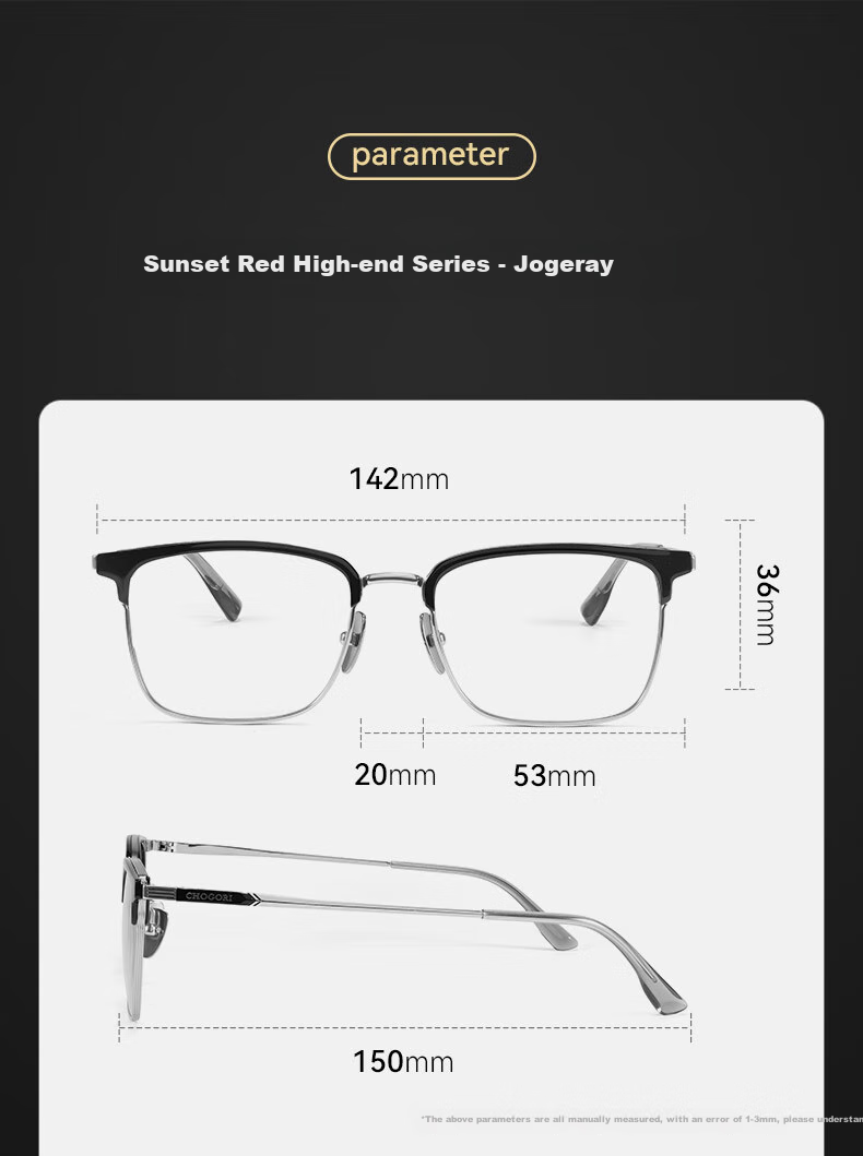 Xiyanghong Reading Glasses for Men And Women, High-End Pure Titanium High-Definition Anti-Blue Light Presbyopic Glasses E204Y, 250 Degrees 8