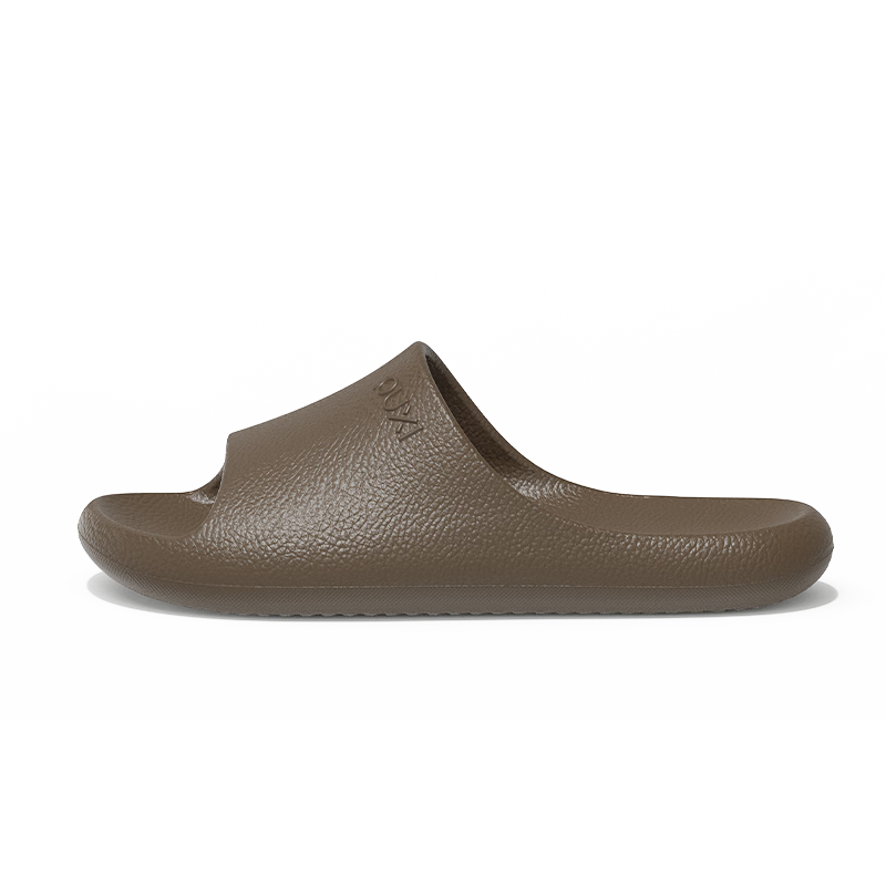 Poxi Premium Textured Slippers for Women, Indoor Non-Slip Odor-Resistant Bathroom Shower Sandals for Men, Mocha Brown, Size 42-43