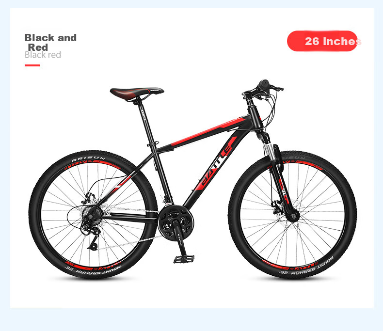 BATTLE Mountain Bike, 26-Inch, 24-Speed, for Men And Women, Adults, Students, Teenagers, City Leisure Off-Road Bike, Black And Red Color 13