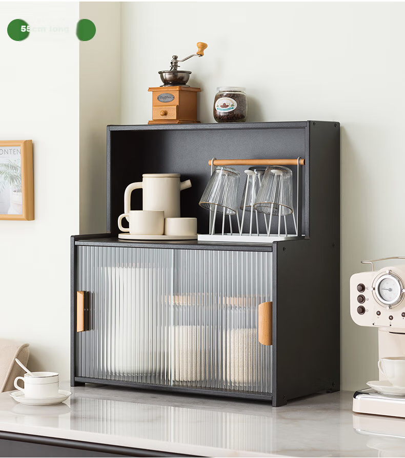 Laozhujiang Multi-Layer Desktop Cup Holder, Kitchen Countertop Storage Rack, Water Cup Organizer Cabinet, Tableware Storage Shelf, Table Seasoning Rack, 45cm Long 21