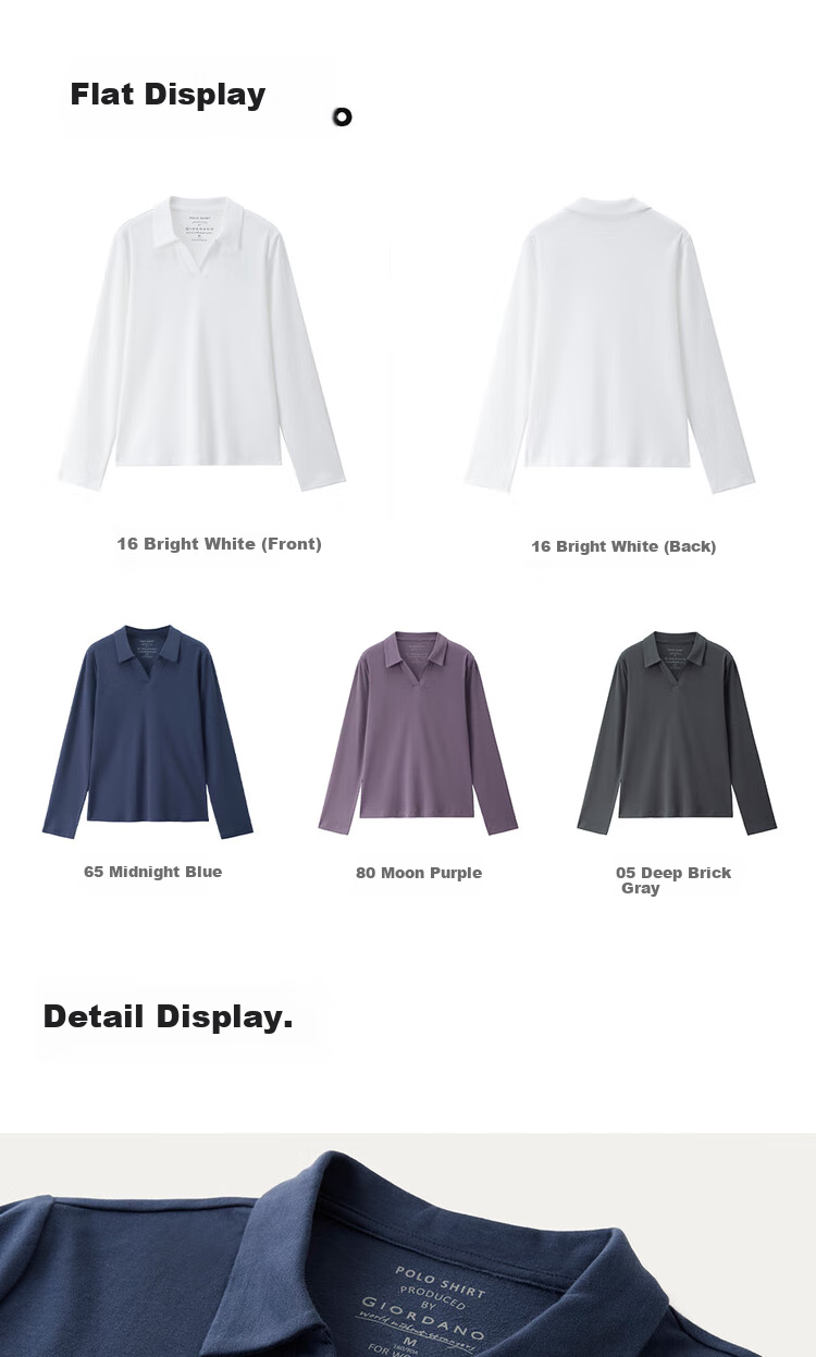 ZARA Long Sleeve Polo Shirt Women Autumn and Winter Pure Cotton Ladies Slim Fit V-neck Top 05315781 20