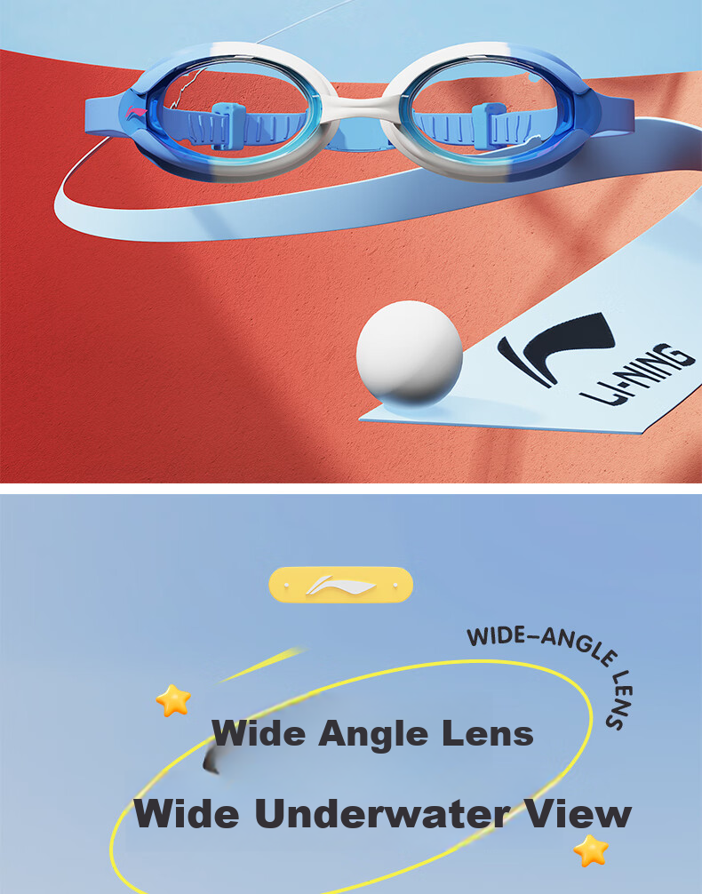 Li-Ning Children's Swimming Goggles for Boys And Girls, High Definition Anti-Fog Comfortable Waterproof Professional High-Definition Diving Goggles 296-1 3