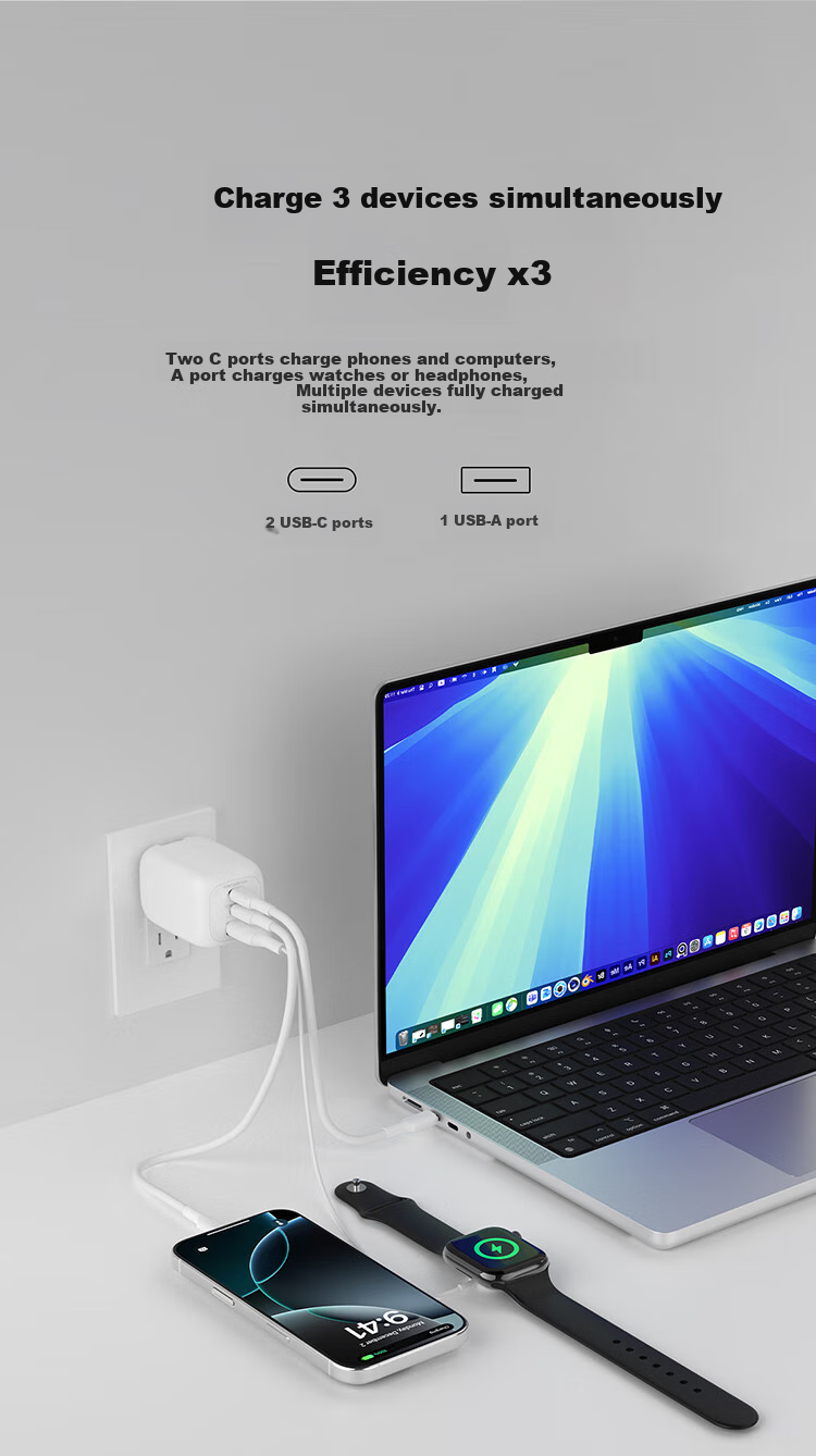 BELKIN Apple Charger, 100W Gallium Nitride 3-Port Fast Charging Adapter, Power Supply for Apple IPhone 17 Tablet, Compatible with PD3.1 And PPS Protocols 7