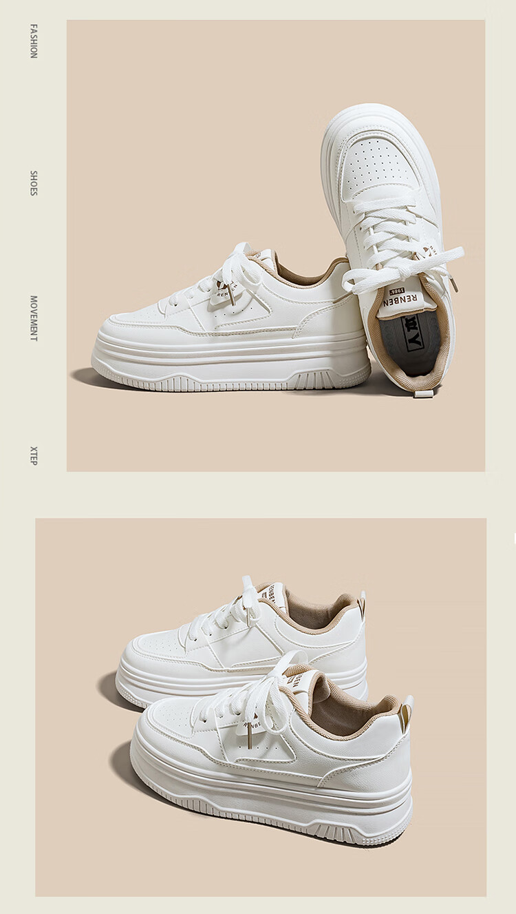 RENBEN Thick Sole Trendy Versatile Black and White Panda Shoes 2025 Spring Autumn Popular Casual Fashion Sports Sneakers Women's Shoes 9