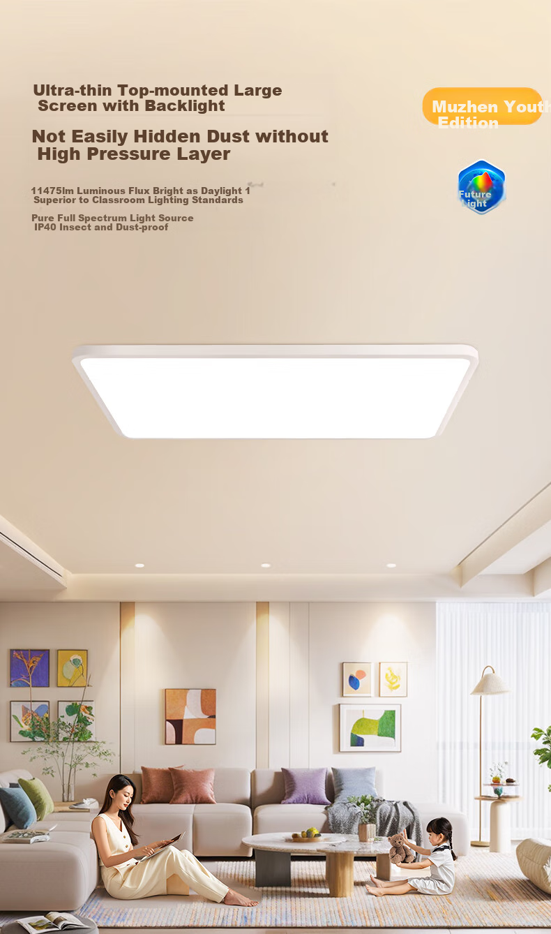 NVC Living Room Ceiling Light LED Smart Full Spectrum Eye Protection Anti-Glare Ultra-Thin Future Light MuYu PRO with Installation Package 1