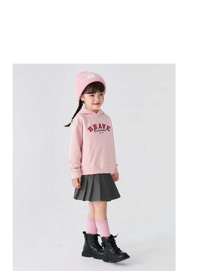 BALABALA Children's Clothing, Kids' Sweatshirt, Boys' Autumn And Winter, Girls' Fleece-Lined Warm Hoodie, Stylish And Comfortable 12