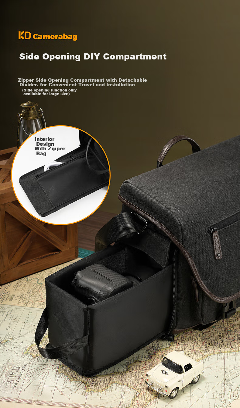 CWATCUN Vintage Shoulder Camera Bag, Large Capacity Crossbody Photography Bag for Daily Commute And Travel 8