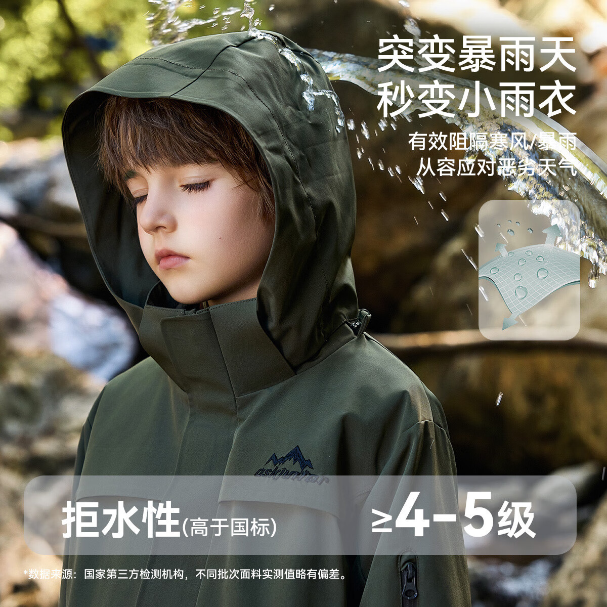 ASK JUNIOR Kids Long Sleeve Jacket Unisex Autumn Windproof Outdoor Running Sports Hiking Coat
