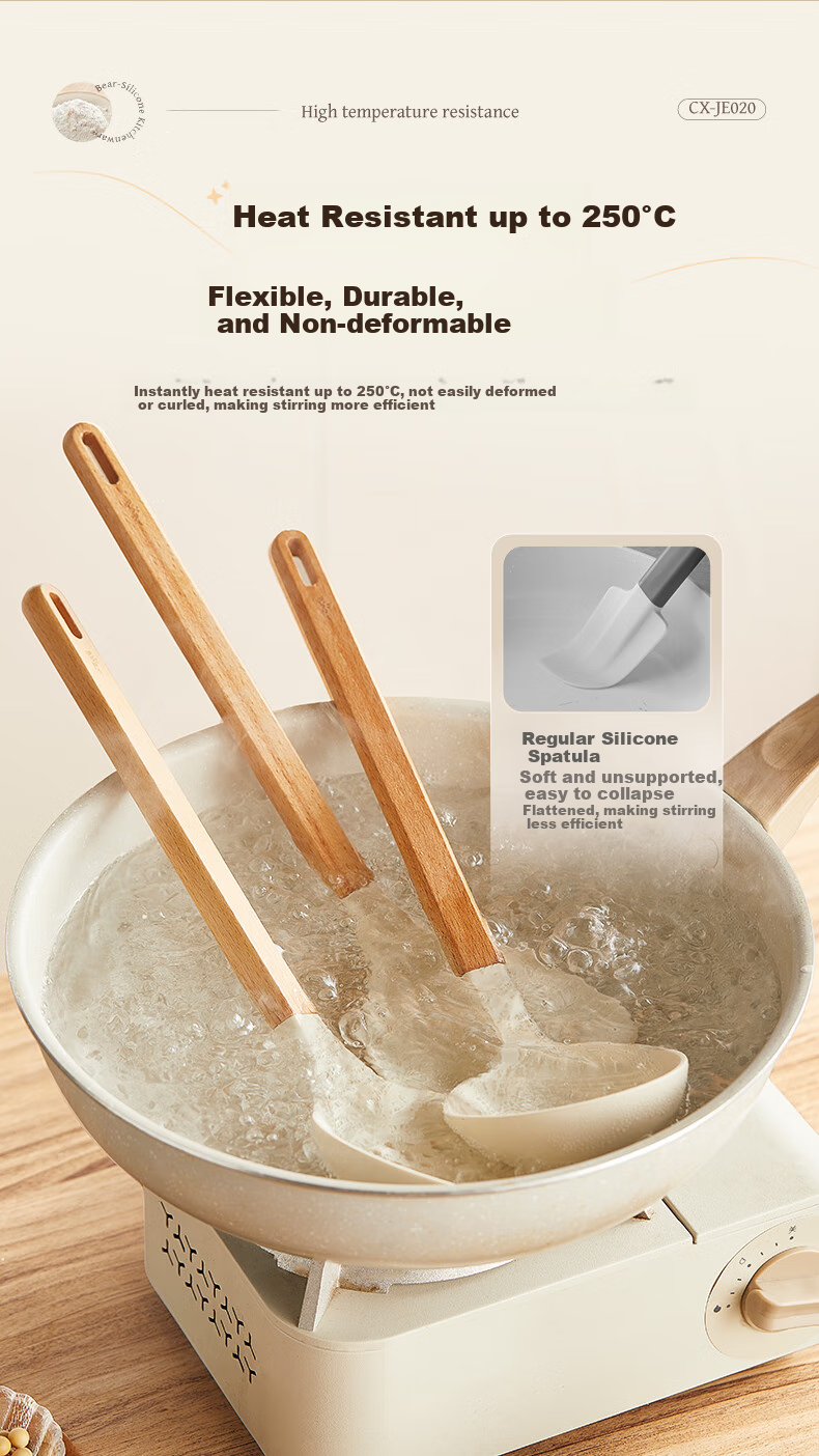 Bear Strainer, Silicone Colander, Heat-Resistant Antibacterial Non-Stick Strainer, Filter Skimmer Oil Frying Ladle JE020-P02 3