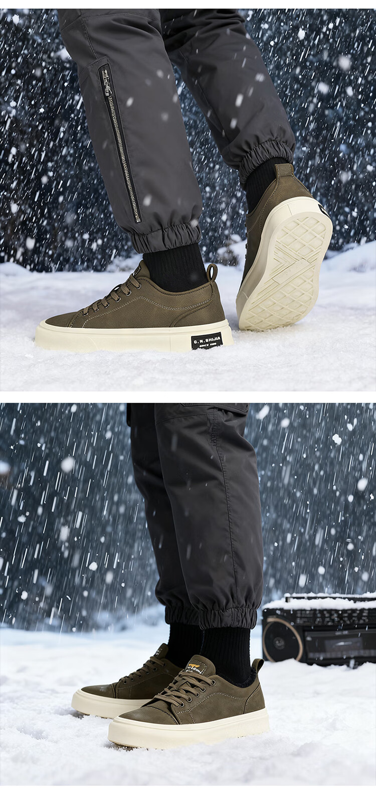 Bull Family Men's Shoes 2026 Spring New High-Top British Style Casual Leather Sneakers Men's Versatile Flat Sports Shoes 36