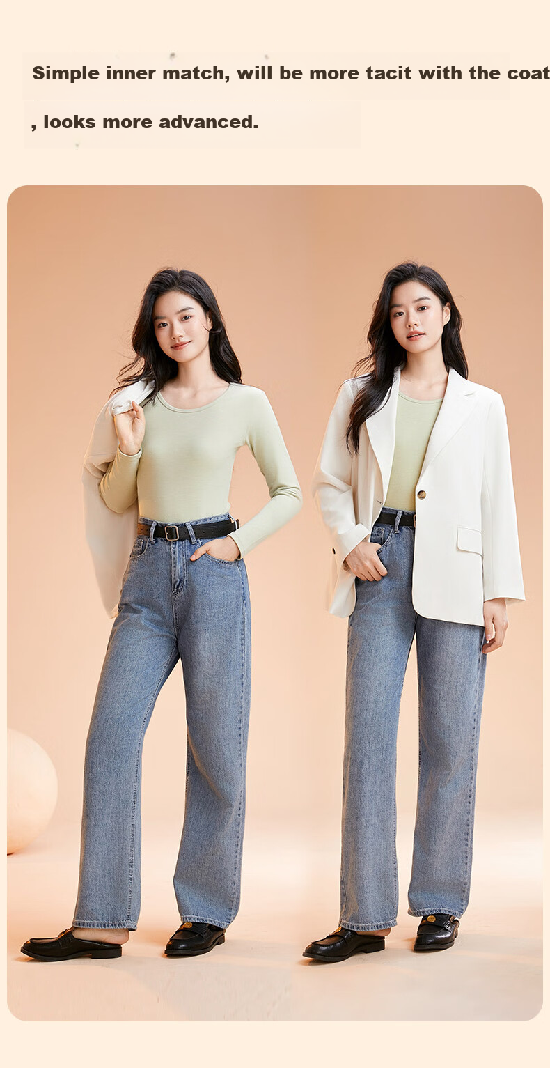 Fentengkean Thermal Underwear for Women, Thick Warm Anti-Cold Yang Ion High-Elastic Slim Base Layer Autumn Top And Pants Set, Christmas Gift 34
