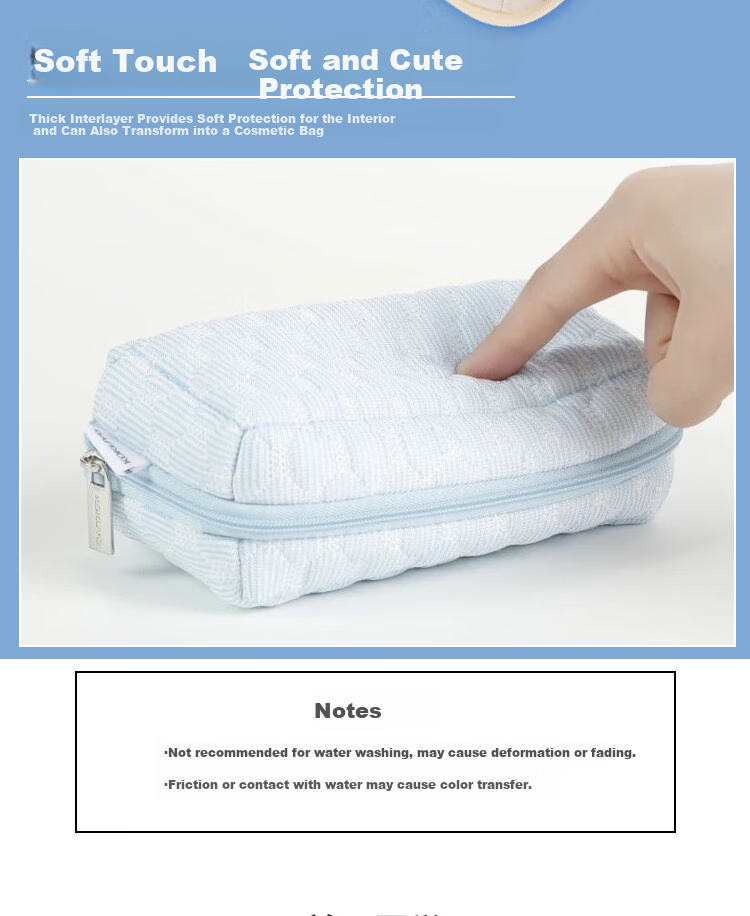 KOKUYO Student Office Storage Bag Campus Cool Pillow Pouch Pencil Case, Light Blue, 1 Piece, WSG-KUK262LB 6