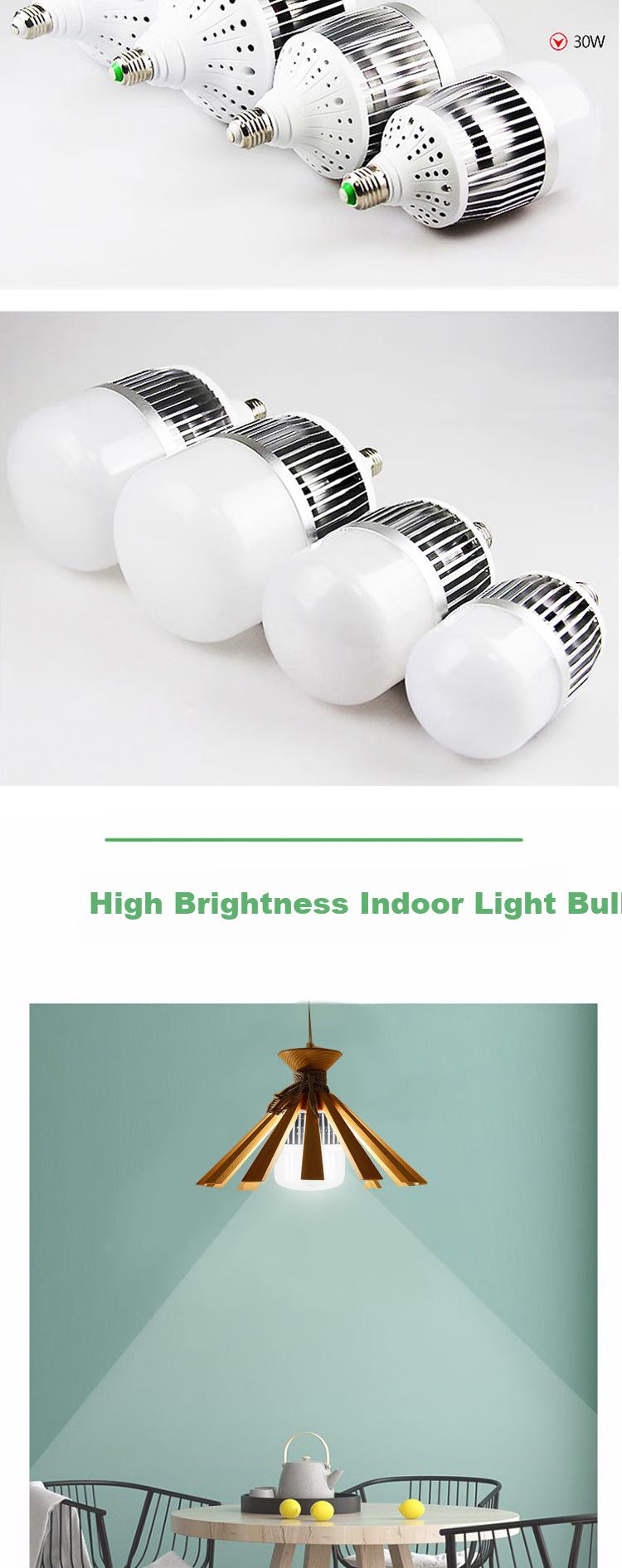 Shufujia LED Bulb, Ultra-Bright Energy-Saving Lamp, Factory Warehouse E27 Household Indoor Globe Light, Industrial Lamp, Workshop Lighting 2