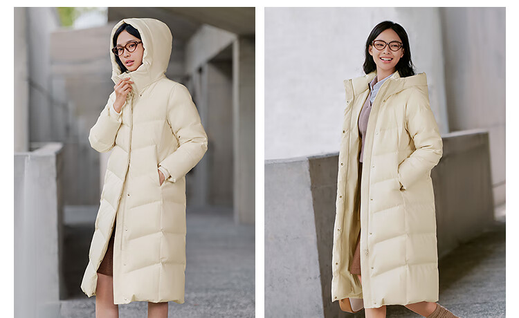 BOSIDENG 25-Year Winter Women's 90% Down Loose Fit Extra Long Thickened Hooded New Year Red Coat 2
