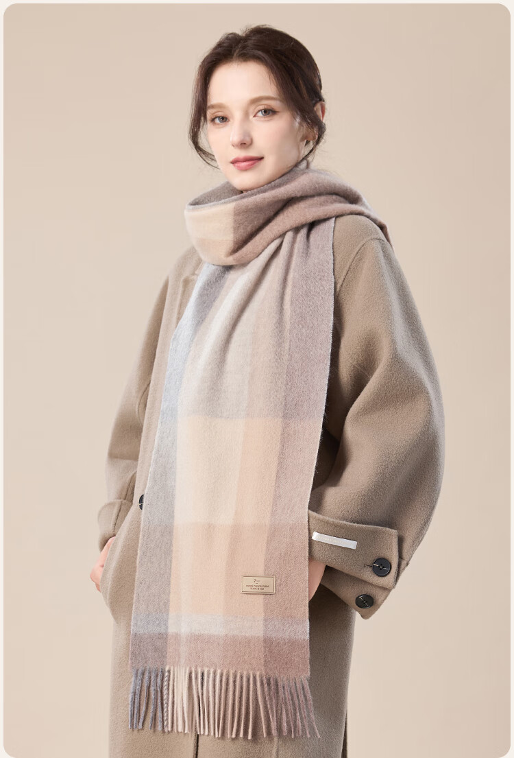 JIUMU 100% Cashmere Scarf Women Autumn Winter Shawl Warm Neck Warmer Female New Year Birthday Gift Box Set 3